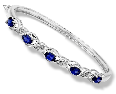 Blue Sapphire bangle bracelet. Shop Closeouts