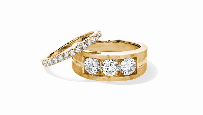 Yellow Gold Diamond Wedding Rings