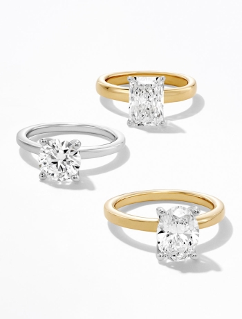 Yellow & White Gold Solitaire Engagement Rings