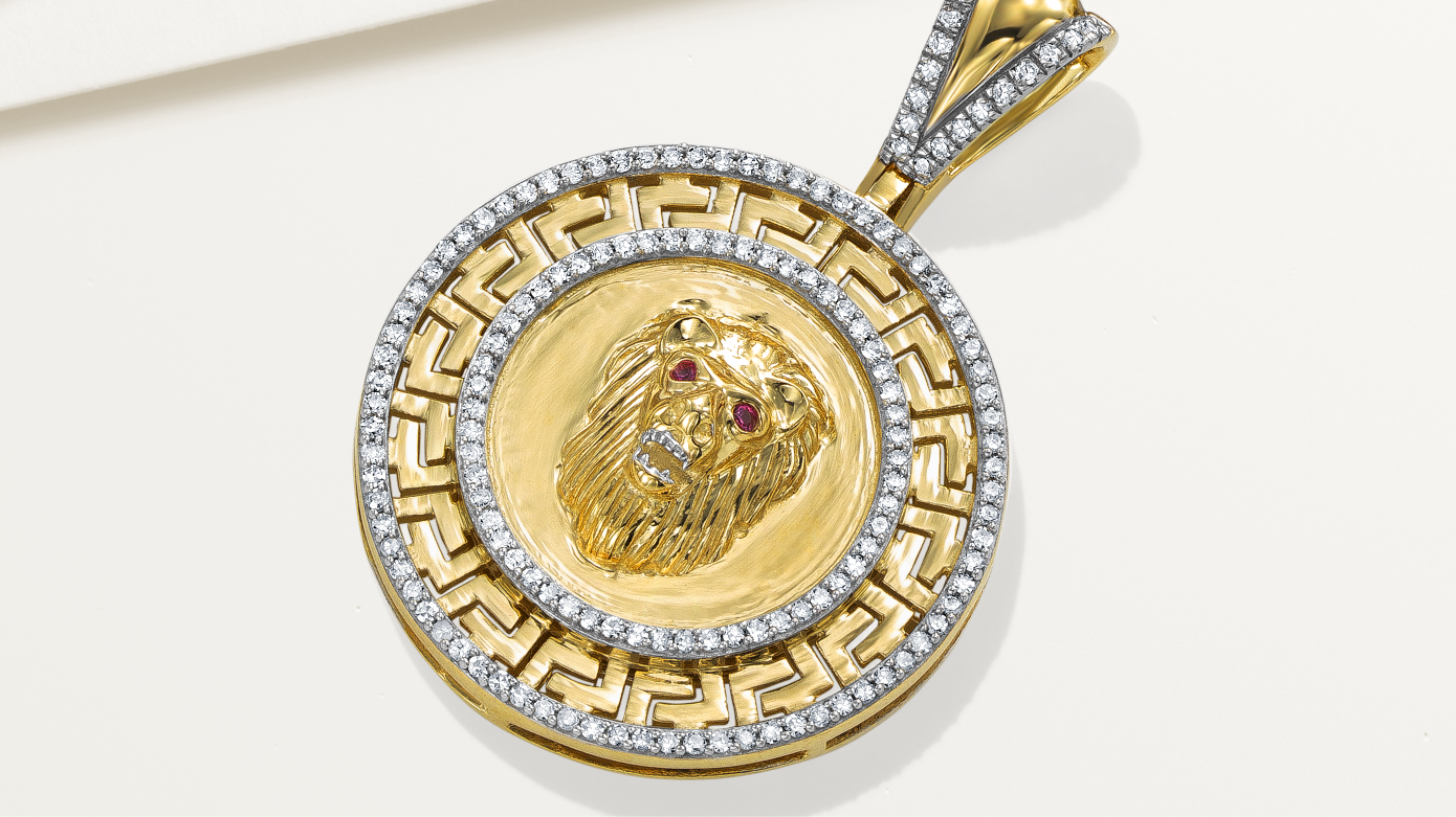 Men's gold charm pendant