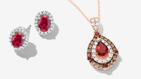 Red gemstone jewelry