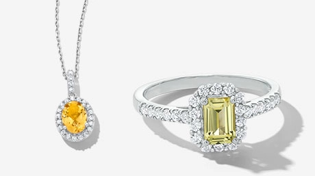 Yellow gemstone jewelry