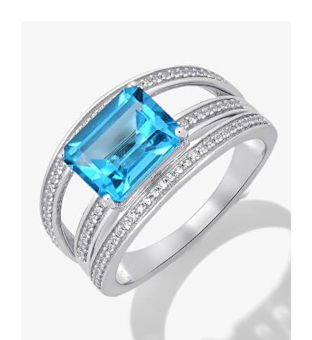 Blue topaz fashion ring. Shop rings