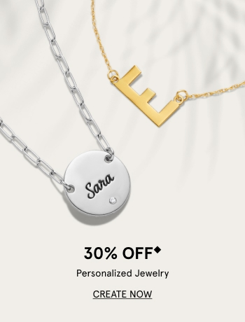 30% Off Personalized Jewelry
