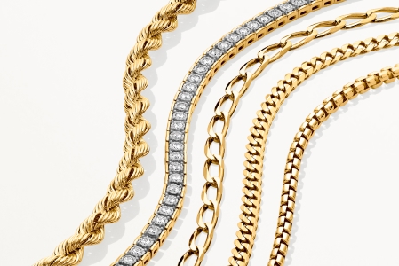 Variety of men's gold chains