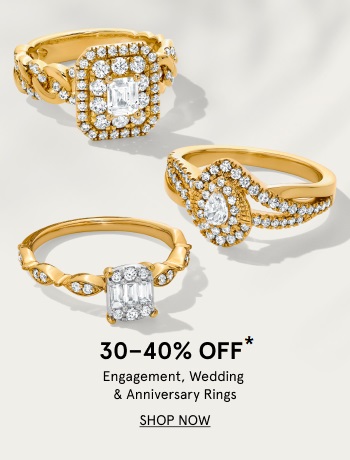 30-40% Off engagement, wedding & anniversary rings