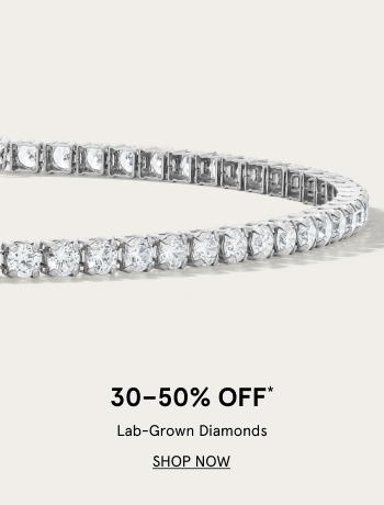 30-50% off lab-grown diamond jewelry