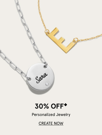 30% Off Personalized Jewelry