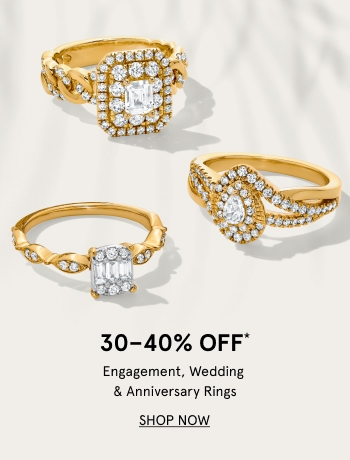 30-50% off engagement, wedding and anniversary rings