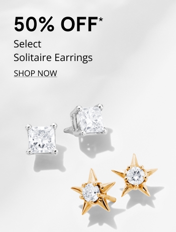 50% Off* Select Solitaire Earrings 