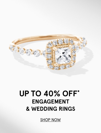 Up to 40% off engagement, wedding & anniversary rings and take an extra 5% off when you spend $999 or more