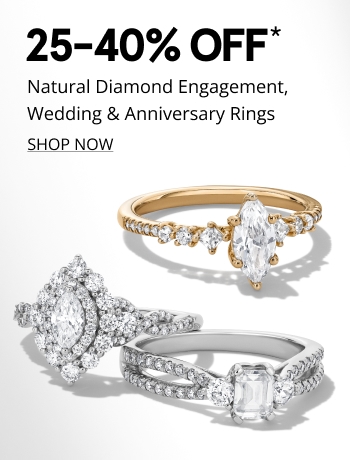 25-40% off natural engagement, wedding & anniversary rings