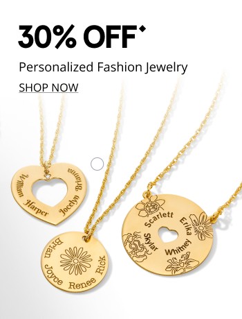 30% off personalized fashion jewelry