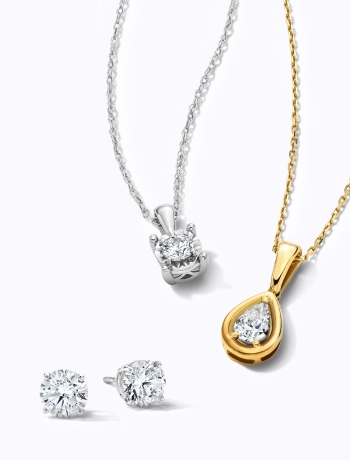 Solitaire Earrings & Necklaces