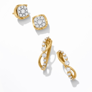 Yellow Gold Diamond Earrings