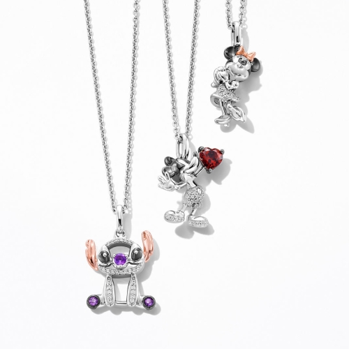 Image of Stitch, Mickey, and Minnie necklaces