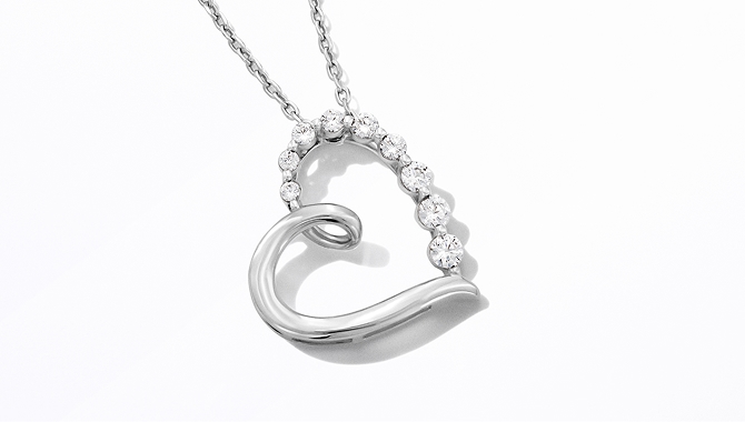 Image of diamond heart necklace