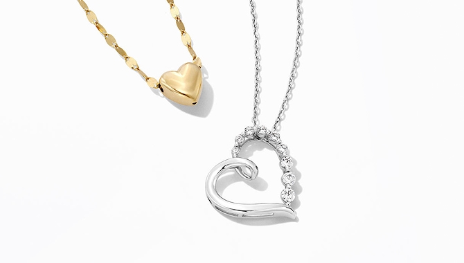 Image of two heart necklaces
